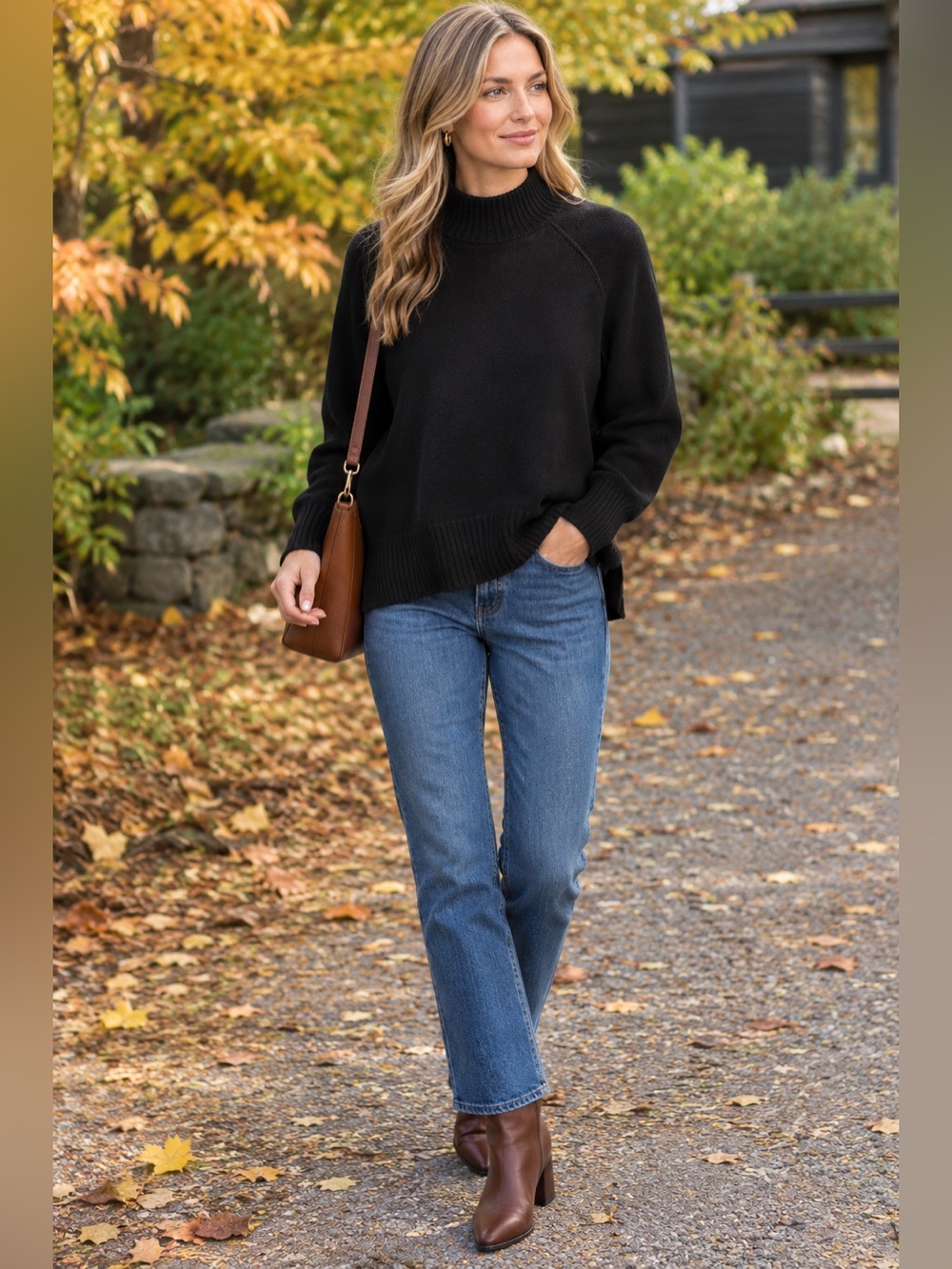 Black Mock Neck Sweater